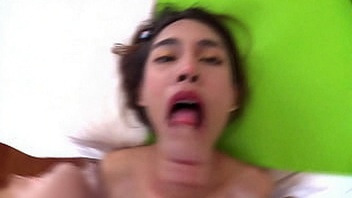 Skinny teen ladyboy on huge raw dick